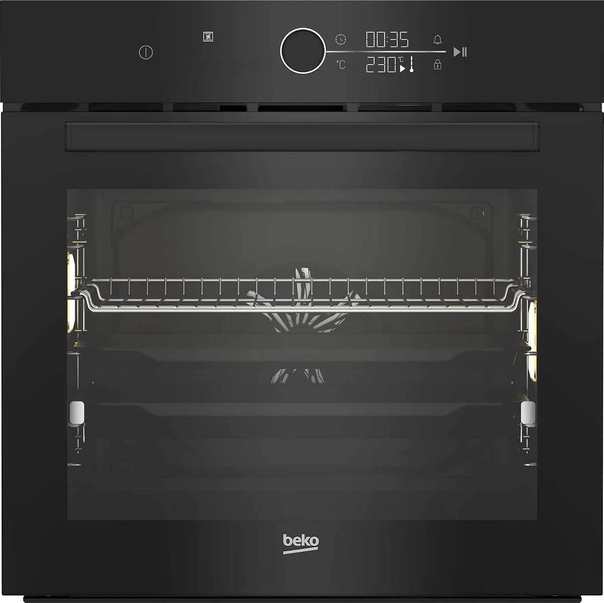 Beko Backofen, 71 l, Schwarz, BBIM17400BS bPRO 500 Einbau- mit 13 Funktionen, Garraumvolumen, Multifunktionsdisplay mit Sensortasten