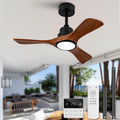 VCQQ Deckenventilator, Schwarz, Deckenventilatoren mit Beleuchtung und Fernbedienung, 3 Flügel Holz mit Licht