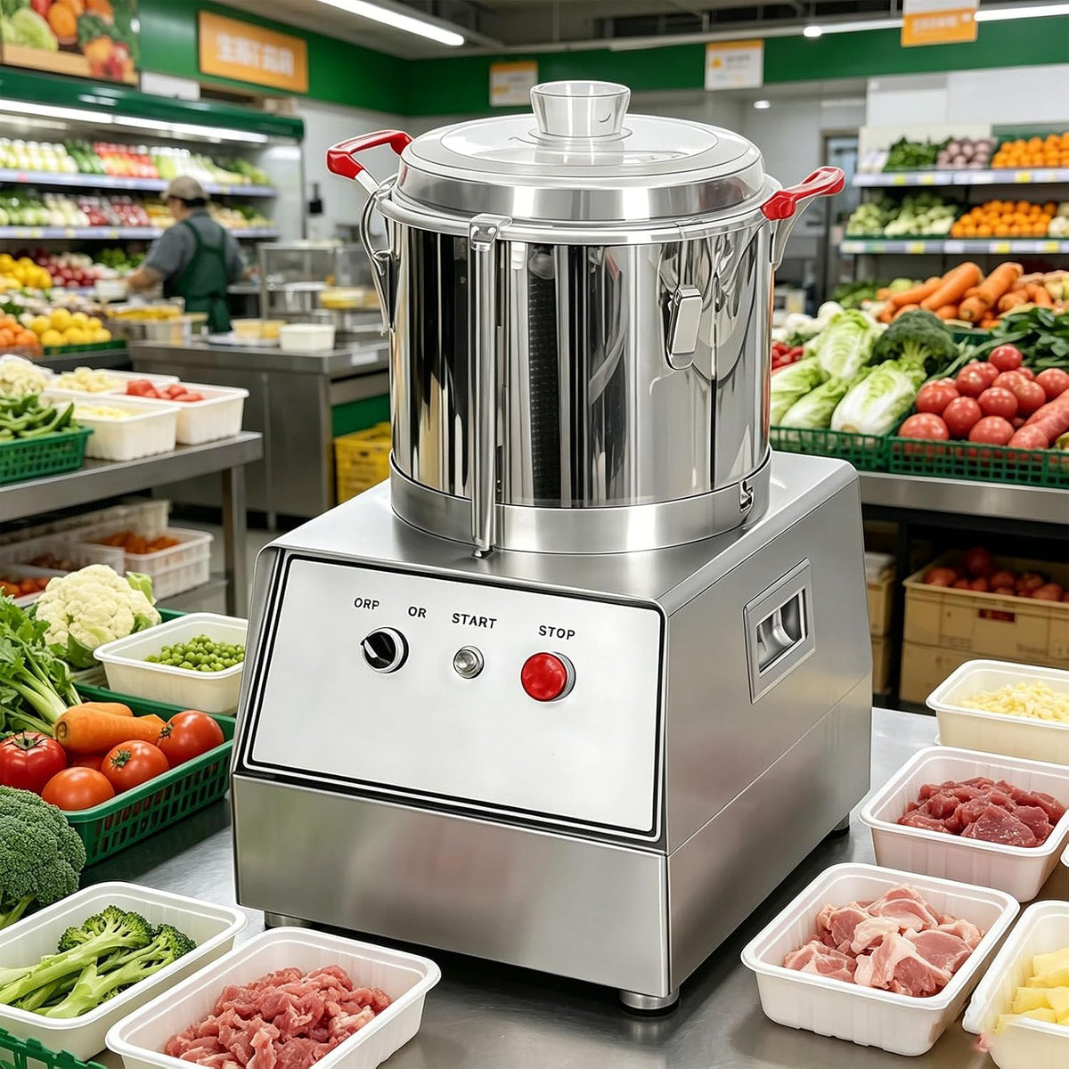 Glowdora Universalzerkleinerer, 10l, 15l, 7l, Silber, Elektrische Gemüseschneidemaschine Zerkleinerer Kleine