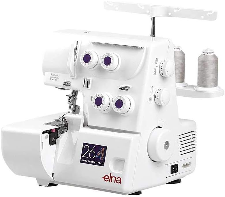 Elna Overlock-Nähmaschinen, Schwarz, Overlock Nähmaschine Modell 264 mit Rollsaum