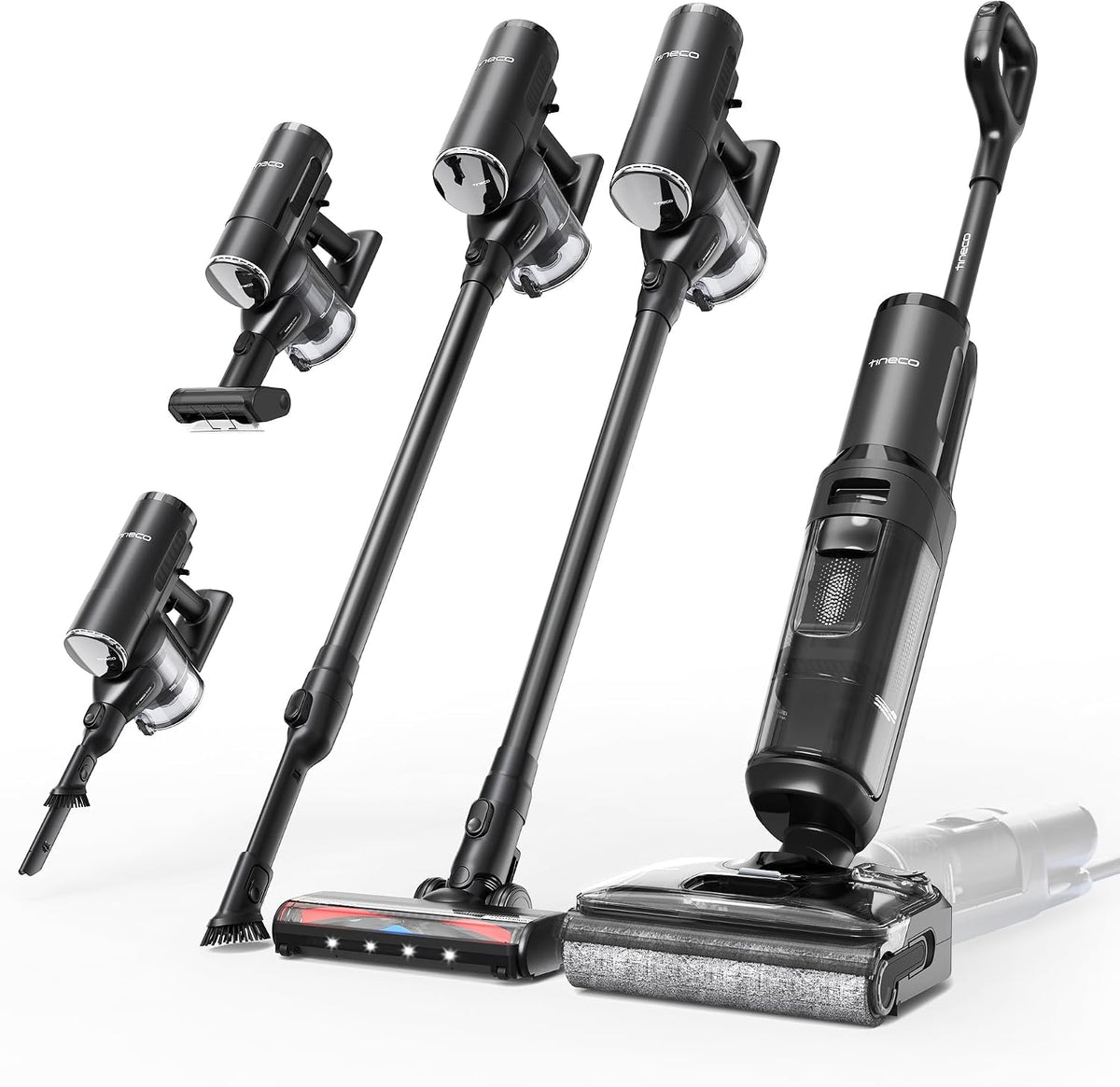 Tineco Nass-,Trockensauger für Werkstätten, Schwarz, FLOOR ONE Switch S7 Stretch Nass Trockensauger & Akkusauger