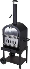 WELL HOME MOBILIARIO & DECORACIÓN Pizzaofen, 67 x 47,5 x 156 cm, Braun, für Holzkohlegrill mit Ste